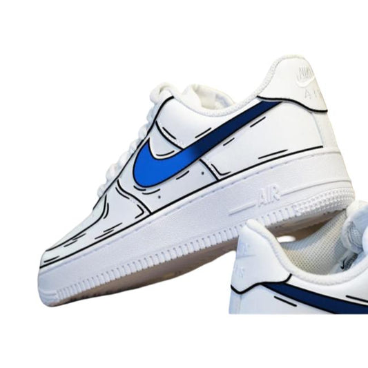 Nike Air Force Cartoon Outline Custom Sneakers