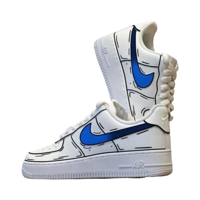 Nike Air Force Cartoon Outline Custom Sneakers