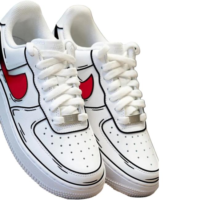 Nike Air Force Cartoon Outline Custom Sneakers